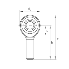 桿端軸承 GAKL6-PW, 根據(jù) DIN ISO 12 240-4 標(biāo)準(zhǔn)，帶左旋外螺紋，需維護(hù)