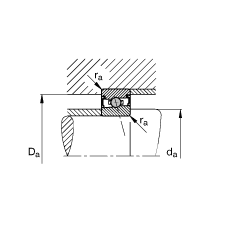 主軸軸承 HCS71909-E-T-P4S, 調(diào)節(jié)，成對或單元安裝，接觸角 α = 25°，兩側(cè)唇密封，非接觸，限制公差