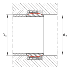 大的關(guān)節(jié)軸承 GE850-DW-2RS2, 根據(jù) DIN ISO 12 240-1 標(biāo)準(zhǔn), 免維護(hù)，兩側(cè)密封