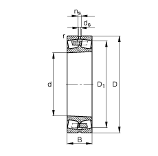 調(diào)心滾子軸承 23076-B-K-MB, 根據(jù) DIN 635-2 標準的主要尺寸, 錐孔，錐度 1:12